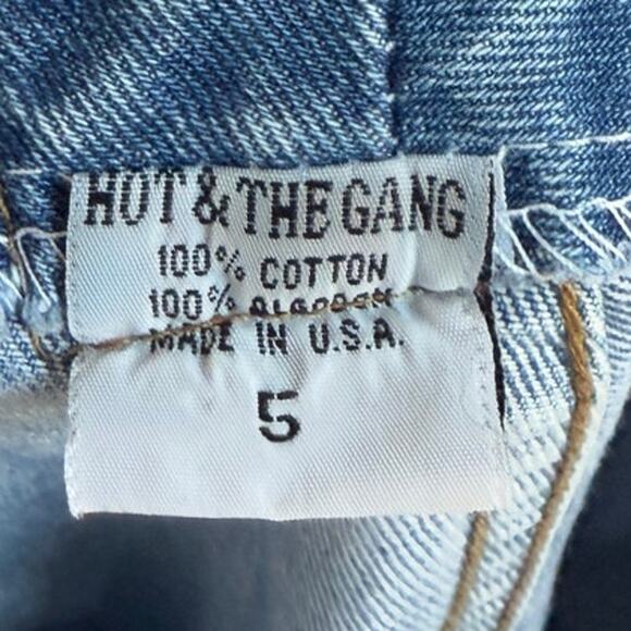 Vintage Hot And The Gang Size 5 Blue Denim‎ Made in USA Flare Jeans Button Fly - Picture 7 of 7